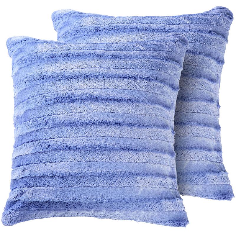 Cheer Collection Velour Throw Pillows - Set of 2 Decorative Couch Pillows -  26 x 26
