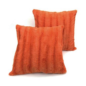Cheer Collection Set Of 2 Decorative Throw Pillows - Reversible Faux Fur To Microplush 20x20