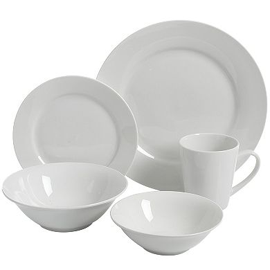 Gibson Everyday Noble Court 30 Piece Ceramic Dinnerware Set in White