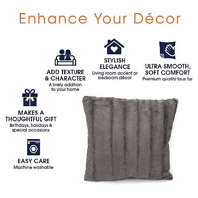 Cheer Collection Faux Fur Throw Pillow Cover - Multiple Colors & Sizes Available