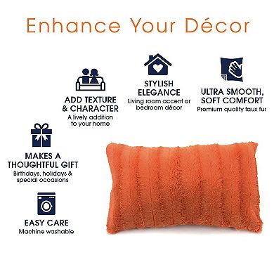 Cheer Collection Faux Fur Throw Pillow Cover - Multiple Colors & Sizes Available