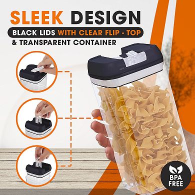 Cheer Collection Airtight Food Storage Containers Set of 6 42oz with Marker and Reusable Labels