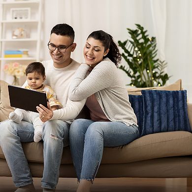 Cheer Collection Set of 2 Faux Fur Throw Pillows 16" x 16"