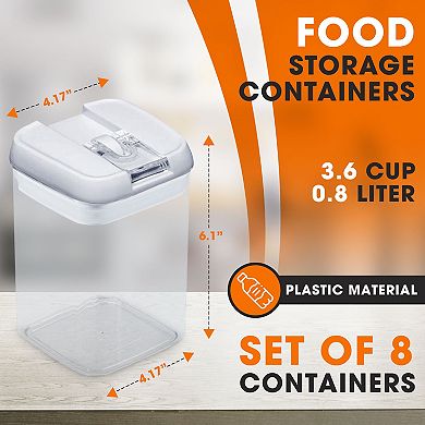 Cheer Collection 28oz Airtight Stackable Food Storage Containers Set of 8 with Marker and Labels