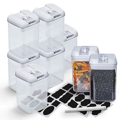 Cheer Collection 28oz Airtight Stackable Food Storage Containers Set of 8 with Marker and Labels