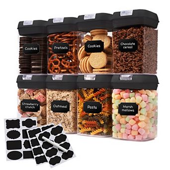 Cheer Collection 28oz Airtight Stackable Food Storage Containers Set of 8 with Marker and Labels