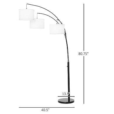 Trinity Arching Bright Reading Lamp W/circle Frame & On/off Switch, Black/white