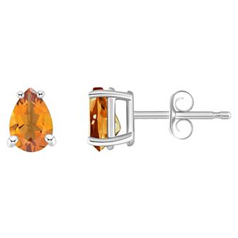 Celebration Gems 14k White Gold Pear Shape Gemstone Stud Earrings