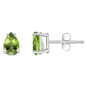 Celebration Gems 14k White Gold Pear Shape Gemstone Stud Earrings