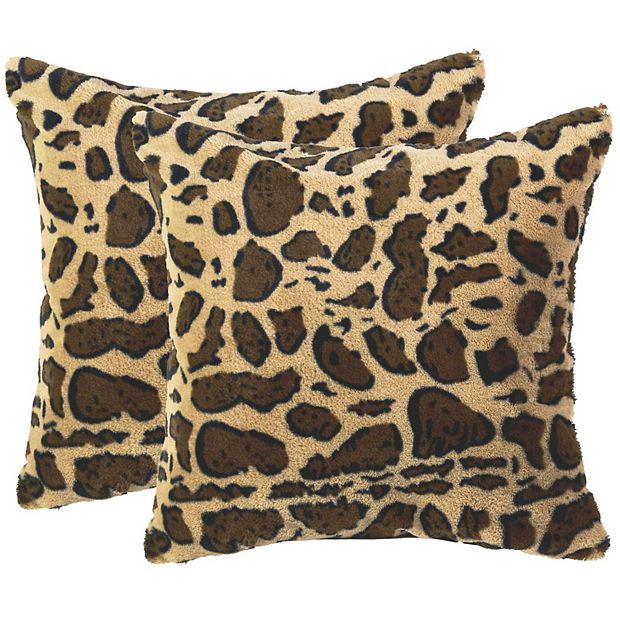 Cheer Collection Embossed Faux Fur Throw Pillows 18 x 18 Snow Leopard, Set  of 2, 1 - Kroger