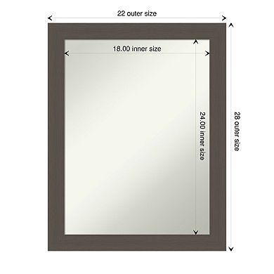 Amanti Art Brushed Nickel Finish Bathroom Wall Mirror