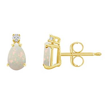 Celebration Gems 14k Gold Gemstone & Diamond Accent Stud Earrings