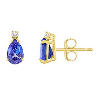 Celebration Gems 14k Gold Gemstone & Diamond Accent Stud Earrings