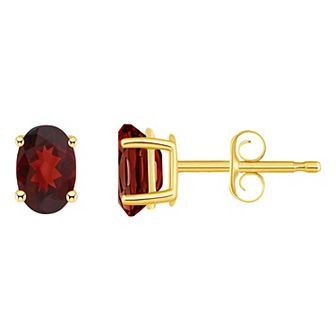 Celebration Gems 14k Gold Oval Gemstone Stud Earrings