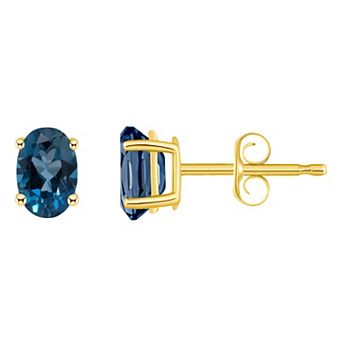 Celebration Gems 14k Gold Oval Gemstone Stud Earrings