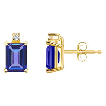 Celebration Gems 14k Gold Gemstone & Diamond Accent Stud Earrings
