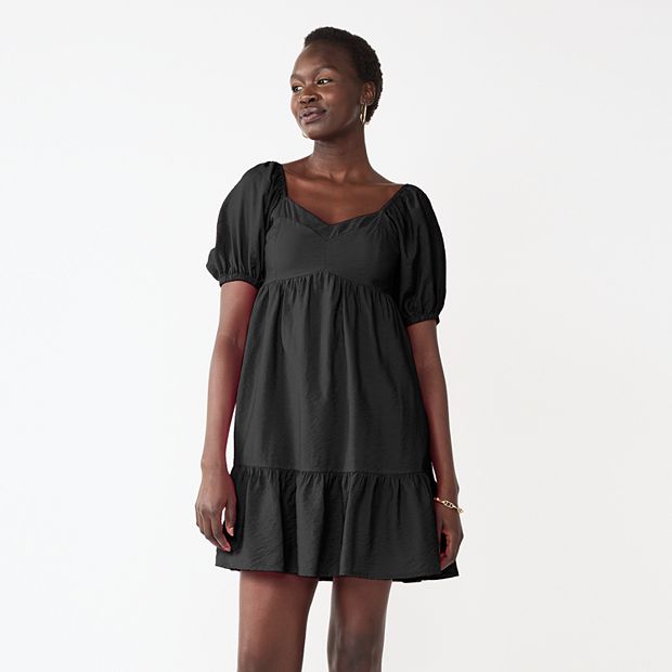 Women's Black Smock Tiered Cami Top