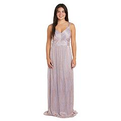 Women's R&M Richards Butterfly-Embroidered Sequin Long Evening Dress