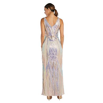 Women's Nightway Multicolor Sequin Evening Gown