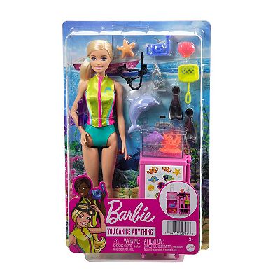 Barbie Marine Biologist Doll (Blonde) & Mobile Lab Playset