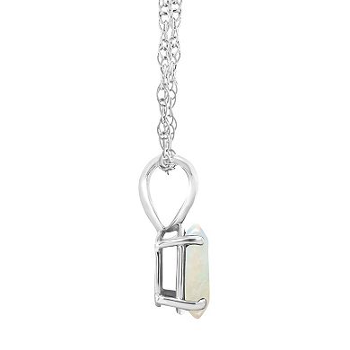 Celebration Gems 14k White Gold Opal Pendant Necklace