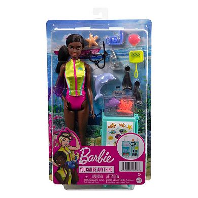 Barbie Marine Biologist Doll (Brunette) & Mobile Lab Playset