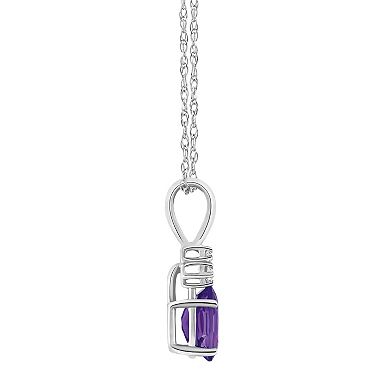 Celebration Gems 14k White Gold Gemstone & Diamond Accent Pendant Necklace