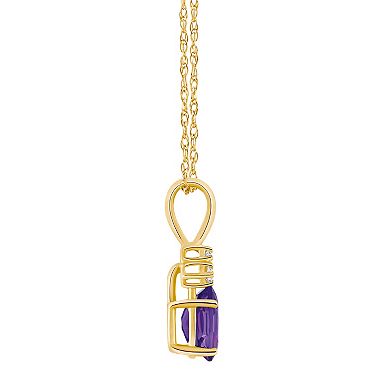 Celebration Gems 14k Gold Gemstone & Diamond Accent Pendant Necklace