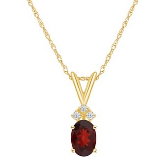 Celebration Gems 14k Gold Gemstone & Diamond Accent Pendant Necklace