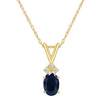 Celebration Gems 14k Gold Gemstone & Diamond Accent Pendant Necklace
