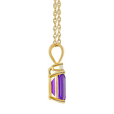 Celebration Gems 14k Gold Gemstone & Diamond Accent Pendant Necklace
