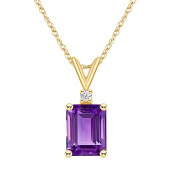 Celebration Gems 14k Gold Gemstone & Diamond Accent Pendant Necklace
