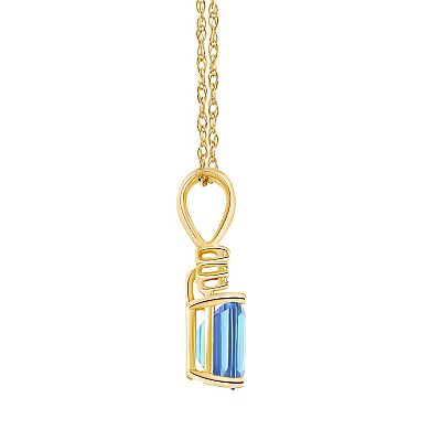 Celebration Gems 14k Gold Gemstone & Diamond Accent Pendant Necklace