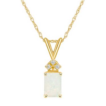Celebration Gems 14k Gold Gemstone & Diamond Accent Pendant Necklace