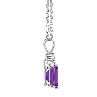 Celebration Gems 14k White Gold Gemstone & 1/10 Carat T.W. Diamond Pendant Necklace