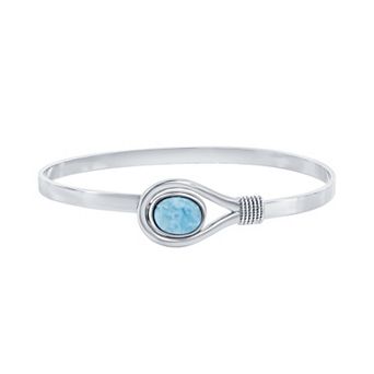 Nautica Rocks Sterling Silver Larimar Bangle Bracelet