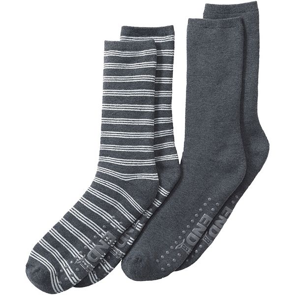 Men's Lands' End 2-Pack Brushed Back Jersey Socks