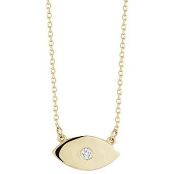 LUMINOR GOLD 14k Gold Diamond Accent Evil Eye Necklace