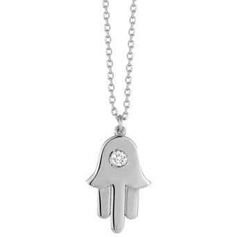 LUMINOR GOLD 14k Gold Diamond Accent Hamsa Pendant Necklace