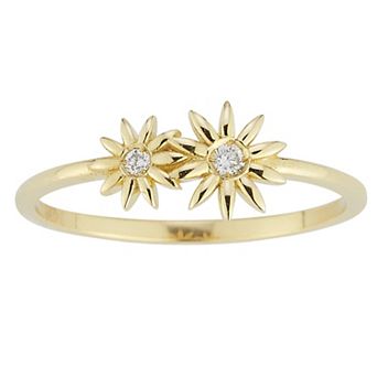 LUMINOR GOLD Diamond Accent Double Flower Right-Hand Ring