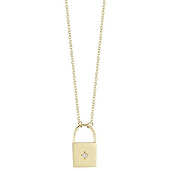 LUMINOR GOLD 14k Gold Diamond Accent Padlock Necklace