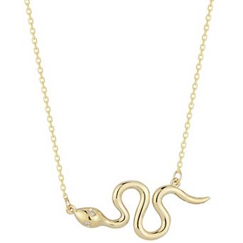 LUMINOR GOLD 14k Gold Diamond Accent Twisty Snake Necklace