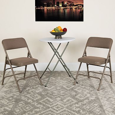 Emma and Oliver 4 Pack Curved Triple Braced Black Vinyl Metal Folding Chair