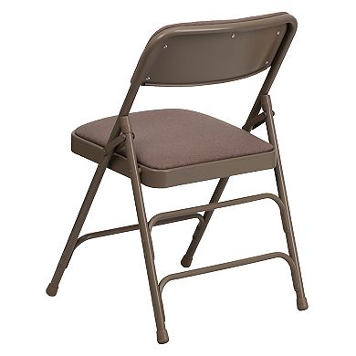 Emma and Oliver 4 Pack Curved Triple Braced Black Vinyl Metal Folding Chair