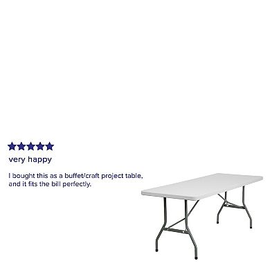 Emma and Oliver 6-Foot Granite White Plastic Folding Table - Banquet / Event Folding Table