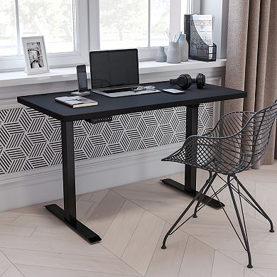 Emma and Oliver Electric Height Adjustable Standing Desk - 48" Wide x 24" Deep (Black)