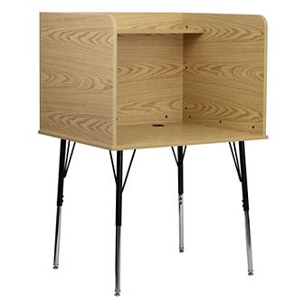 Emma and Oliver Stand-Alone Study Carrel with Height Adjustable Legs - Nebula Grey Finish