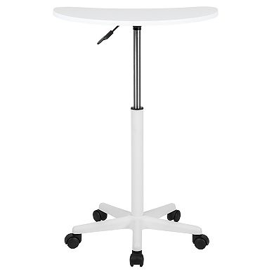 Emma and Oliver Sit to Stand Mobile Laptop Computer Desk - Portable Rolling Standing Desk
