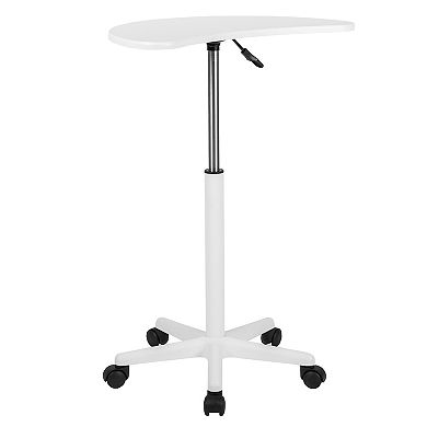 Emma and Oliver Sit to Stand Mobile Laptop Computer Desk - Portable Rolling Standing Desk