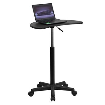 Emma and Oliver Sit to Stand Mobile Laptop Computer Desk - Portable Rolling Standing Desk